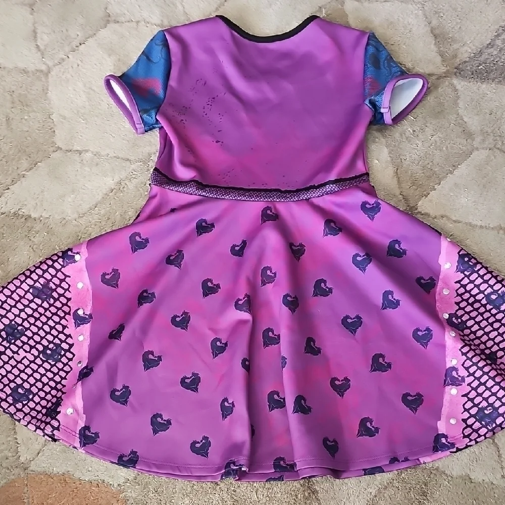 Nwot Descendants 3 Purple Short Sleeve Girls Costume Dress